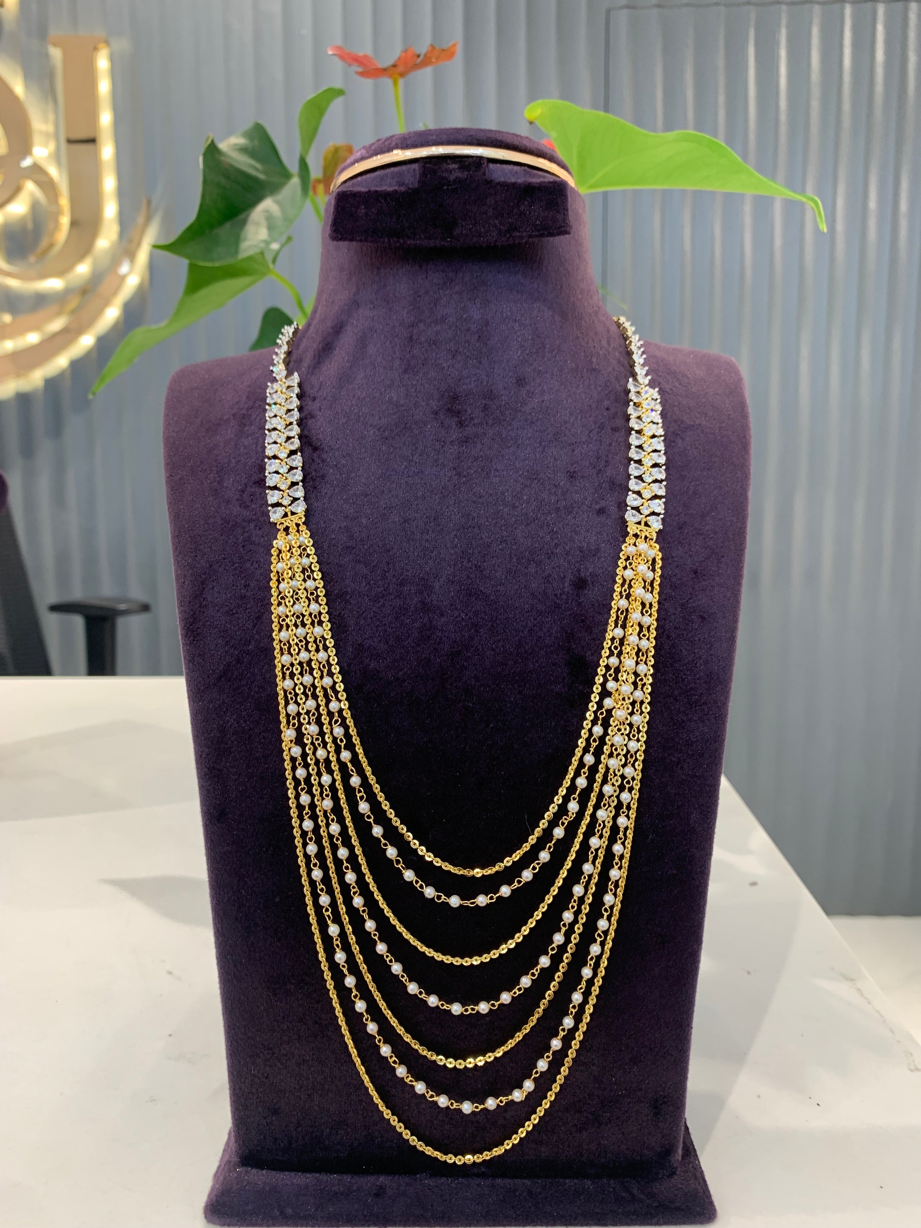 Beautiful customised chandraharam set