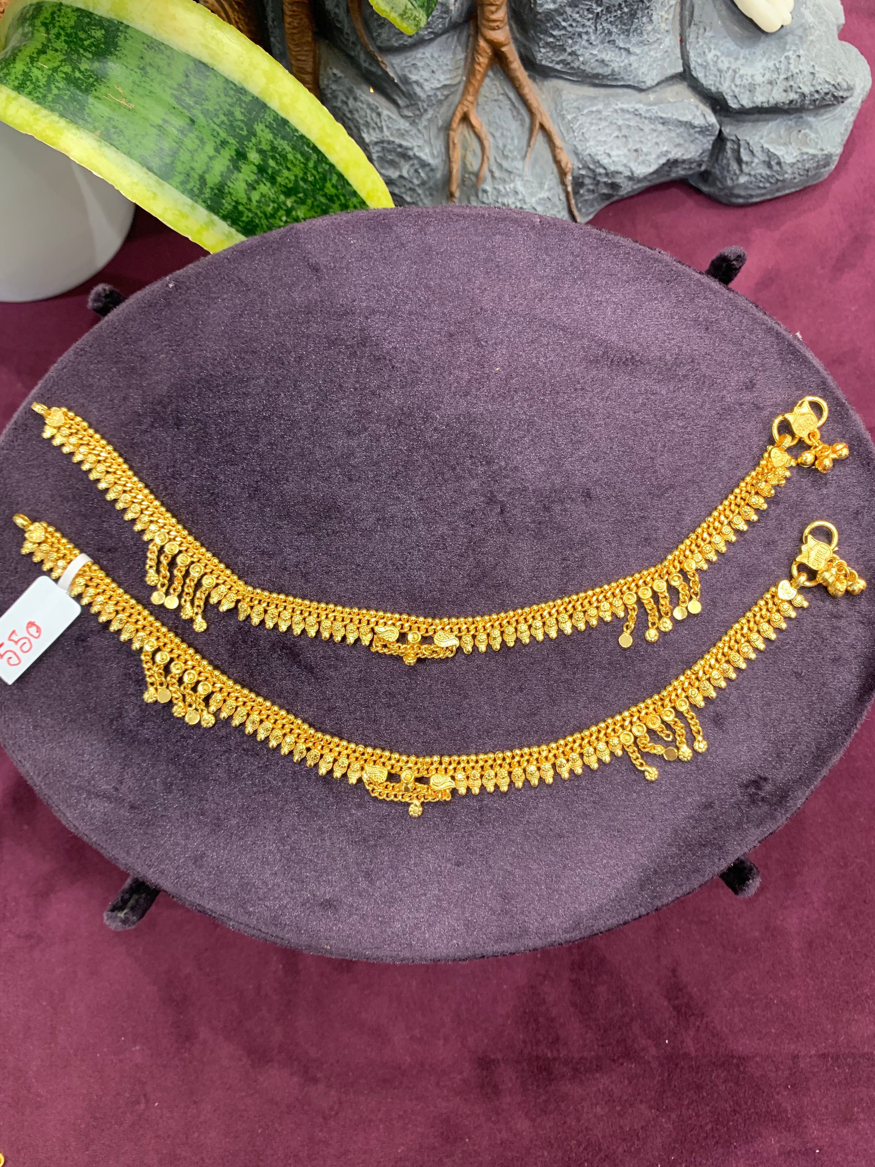 Beautiful gold polish anklets