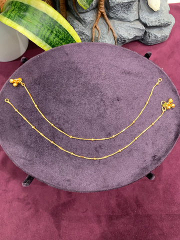 Beautiful plain gold polish anklets
