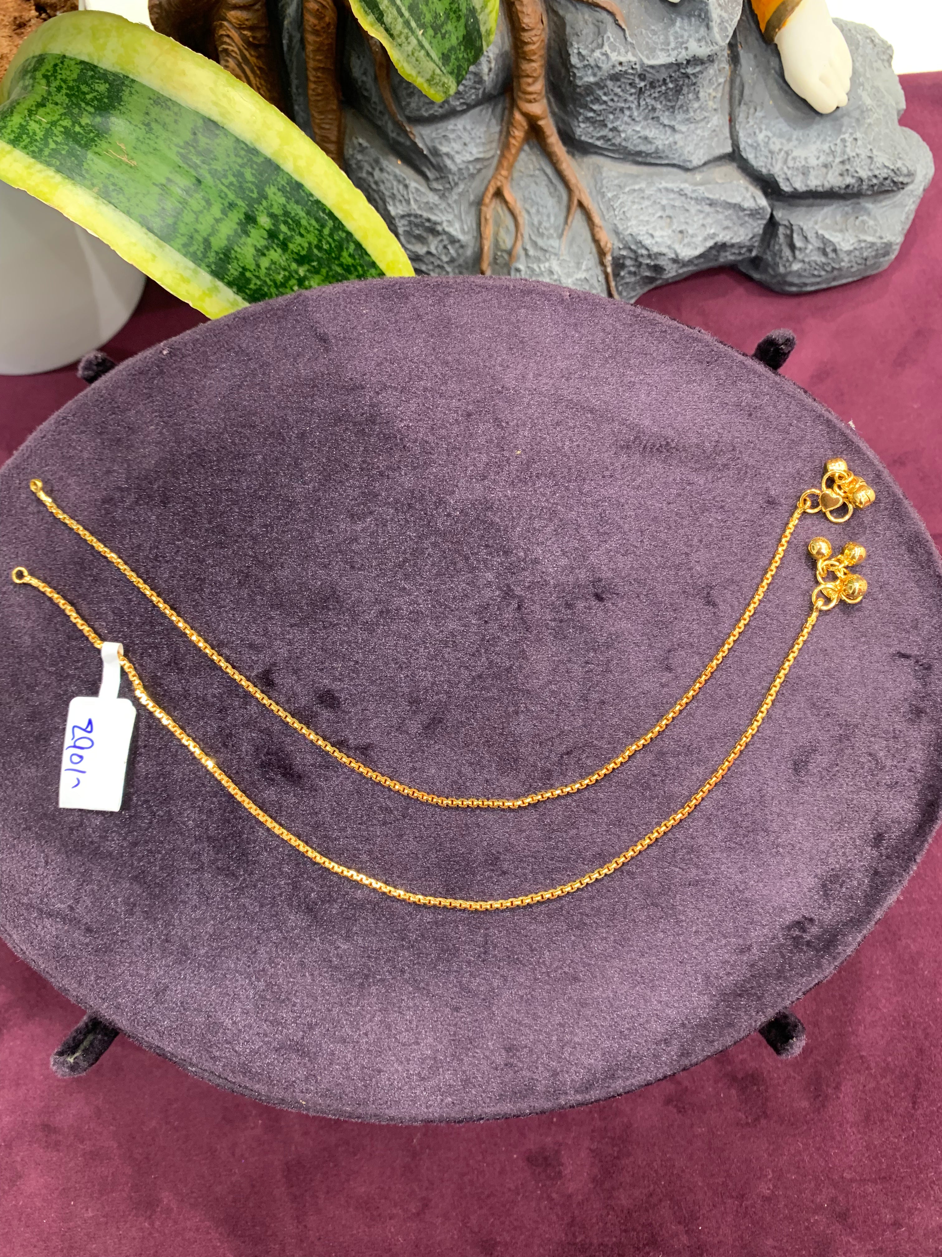 Beautiful chain model gold polish anklets