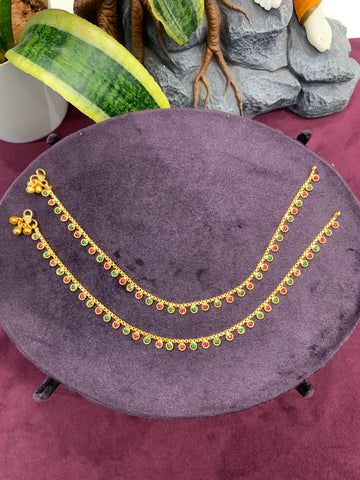 Beautiful multi color CZ stones anklets