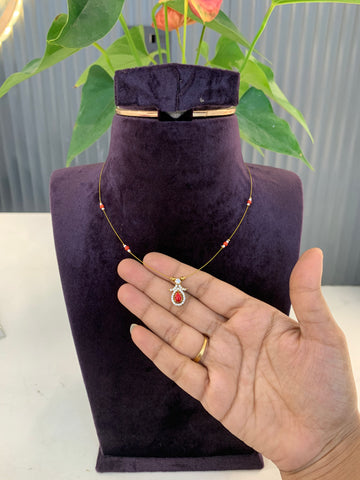 Beautiful pagadam invisible chain with pagadam stone pendant