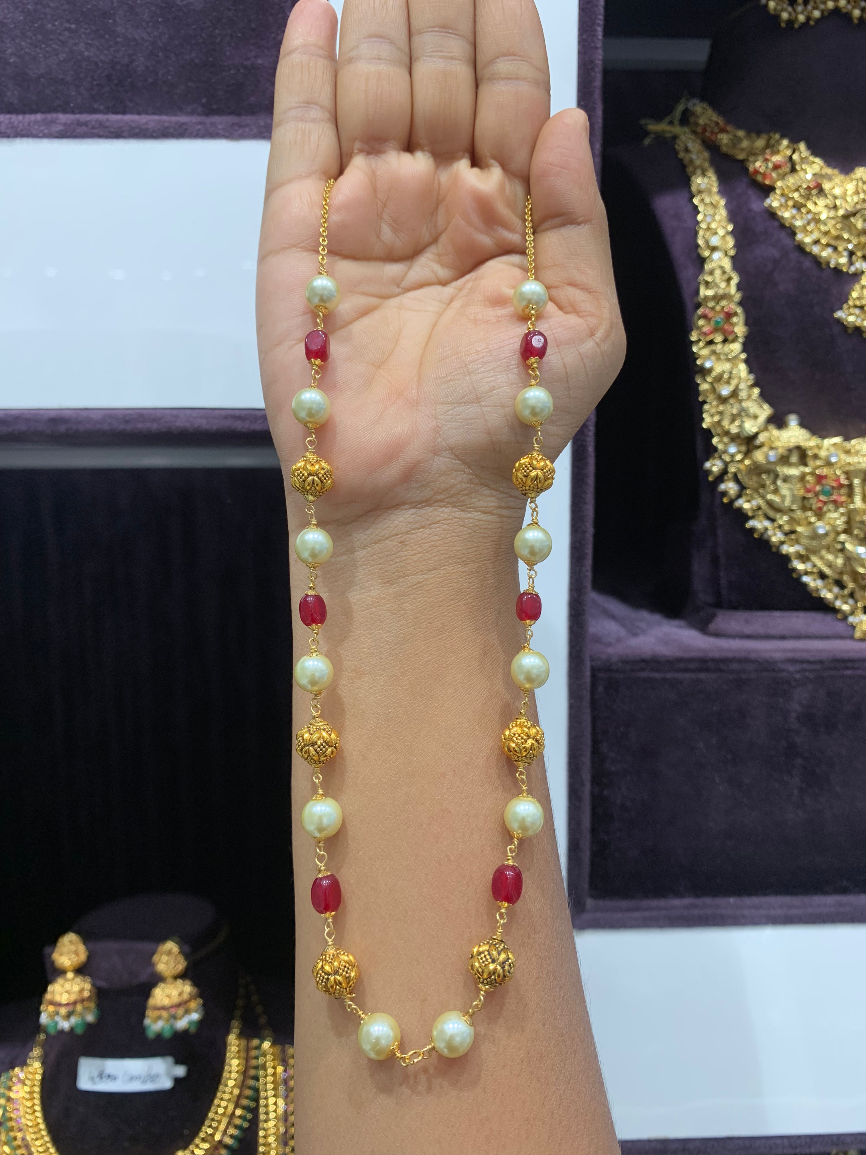 Beautiful nakshi balls & beads mala 18 inchs long