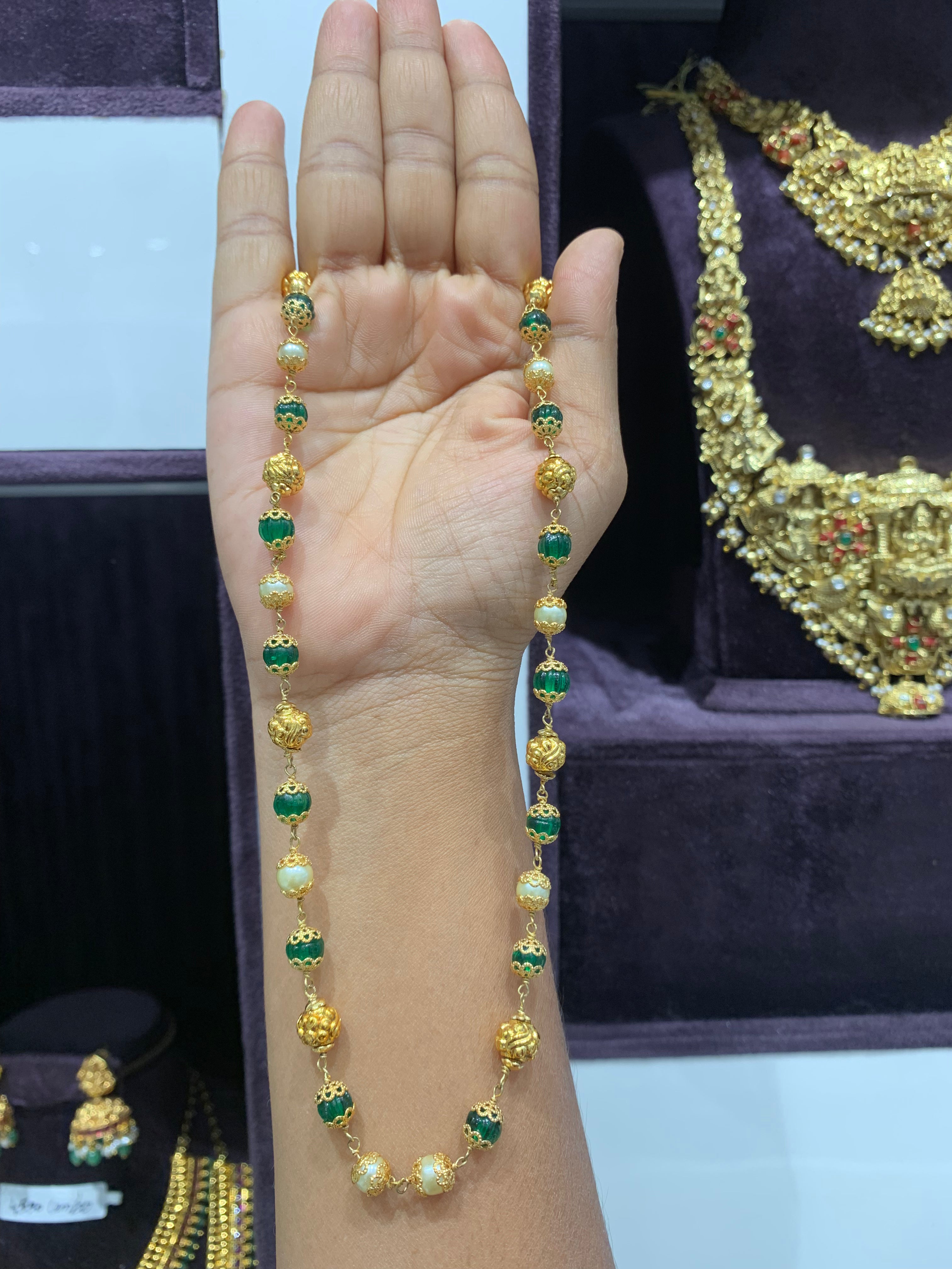 Beautiful nakshi balls & beads mala 18 inchs long