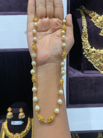 Beautiful nakshi balls & pearls mala 18 inchs long