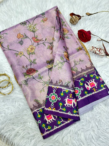 Patola crush fabric saree