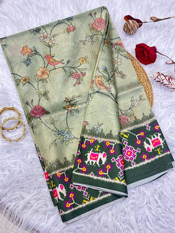 Patola crush fabric saree