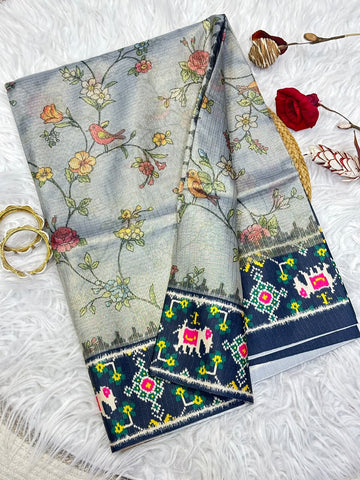 Patola crush fabric saree