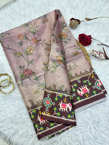 Patola crush fabric saree