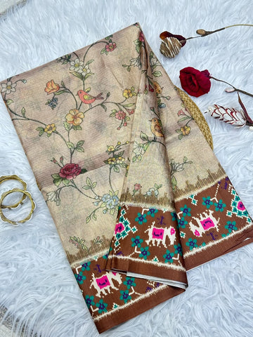Patola crush fabric saree