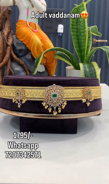 Beautiful CZ stones pendant adult vaddanam