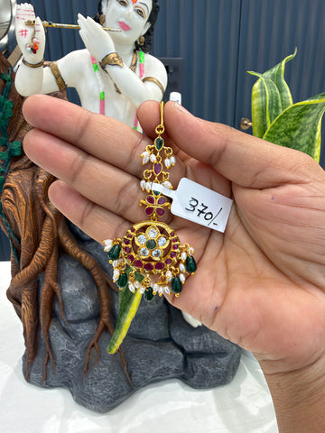 Beautiful pota stone tikka with beads finishing