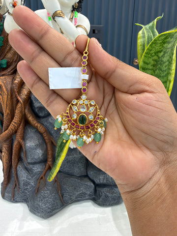 Beautiful pota stone tikka with beads finishing