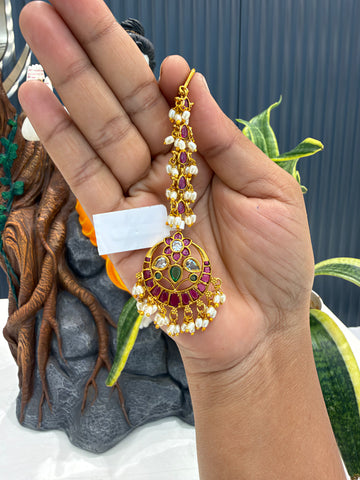 Beautiful pota stone tikka with pearls finishing