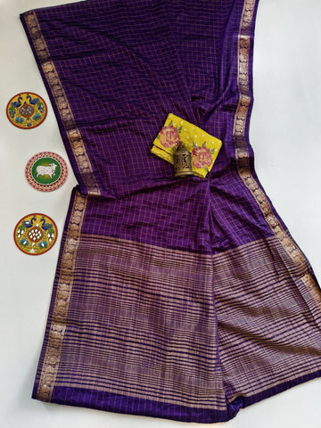 Cotton cheks design saree