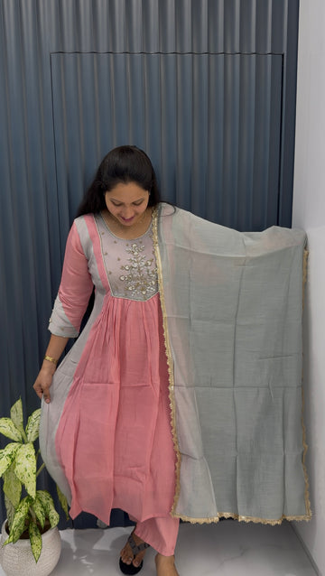 Mul chenderi A-line 3-piece set with linning
