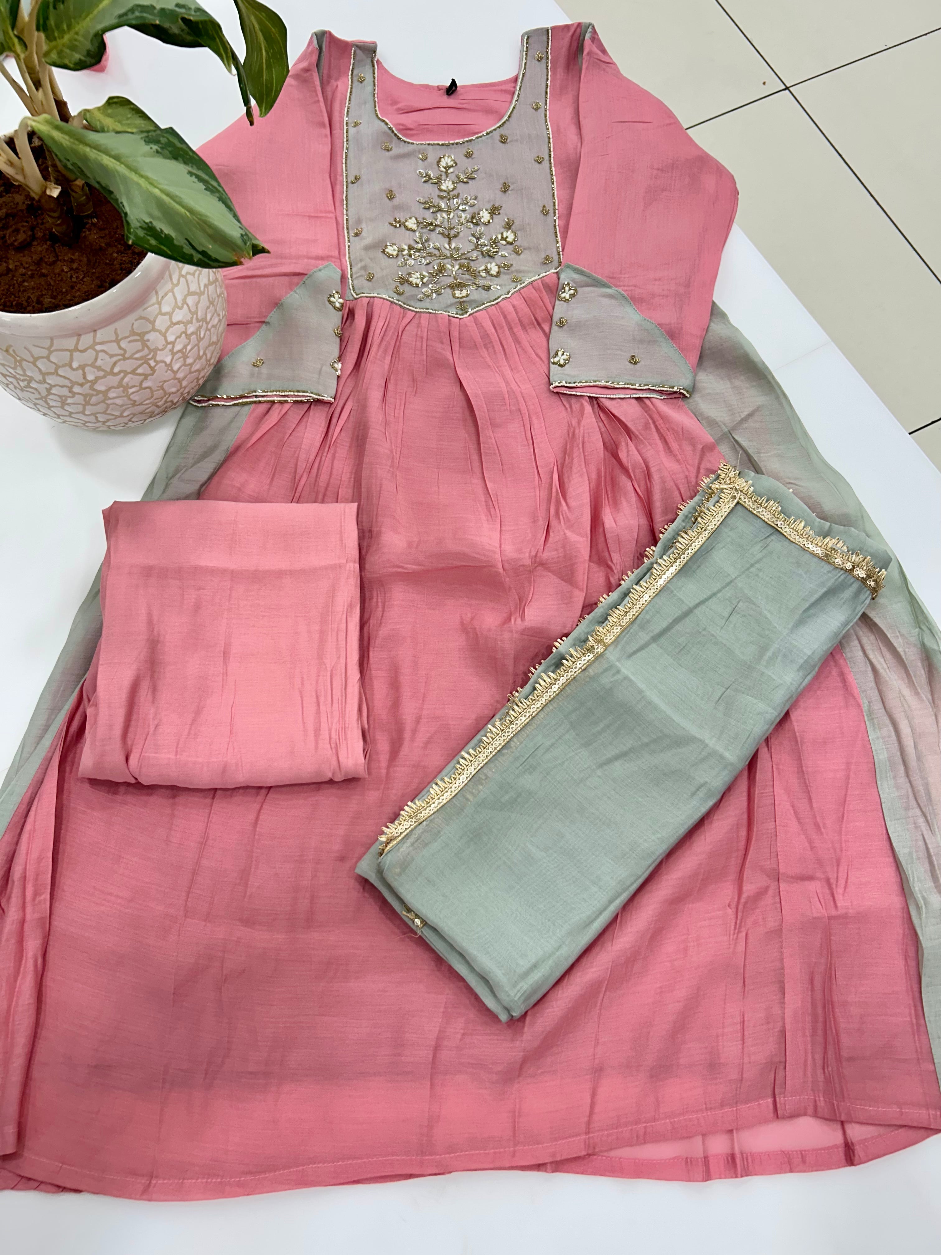 Mul chenderi A-line 3-piece set with linning