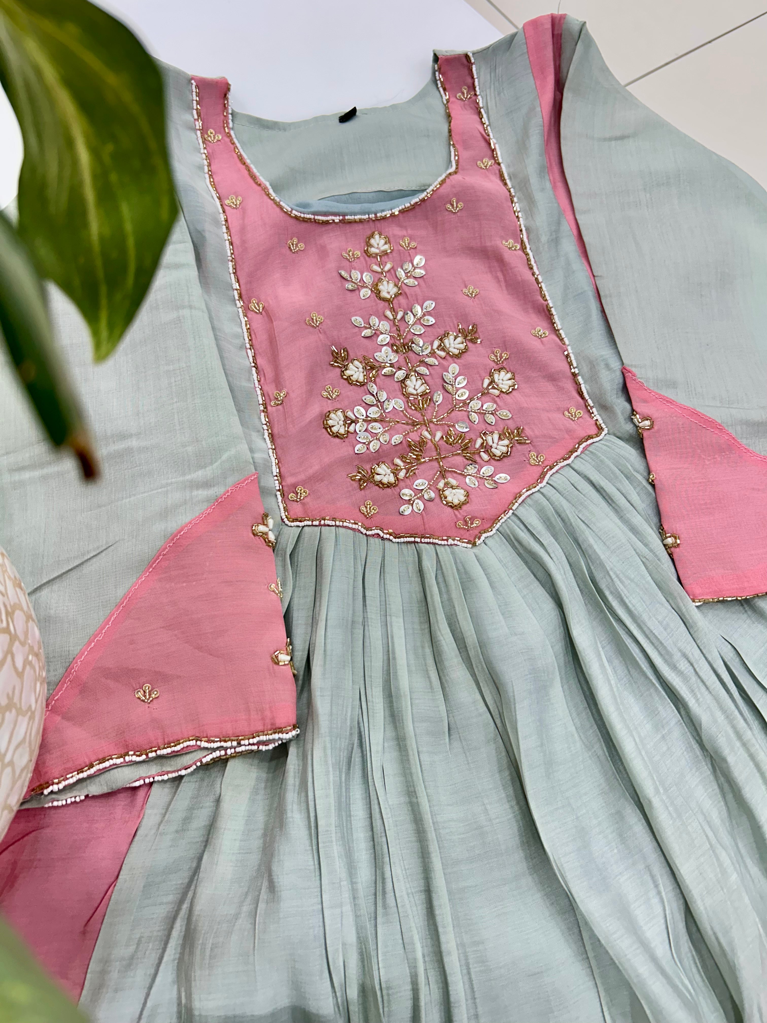 Mul chenderi A-line 3-piece set with linning
