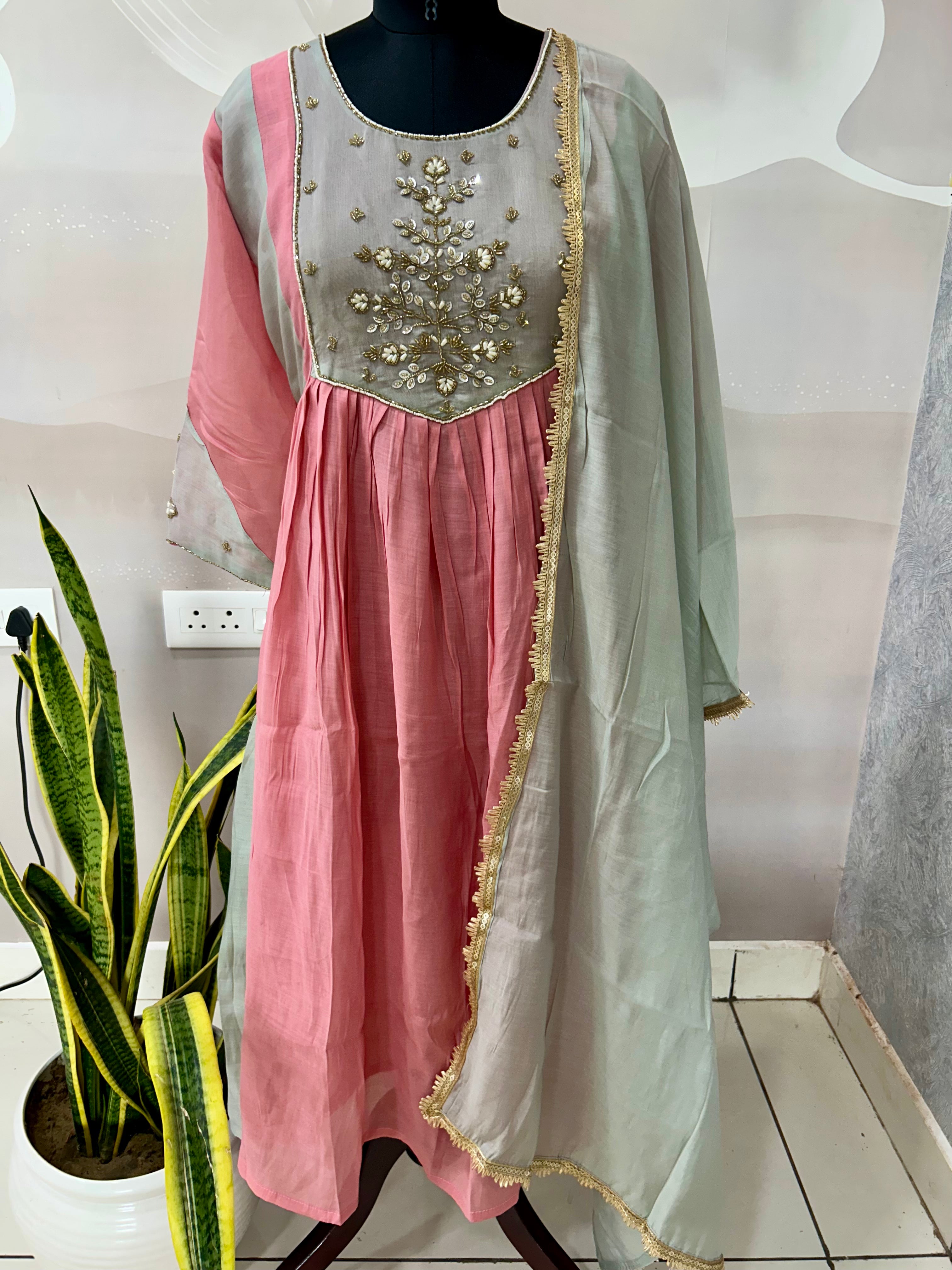 Mul chenderi A-line 3-piece set with linning