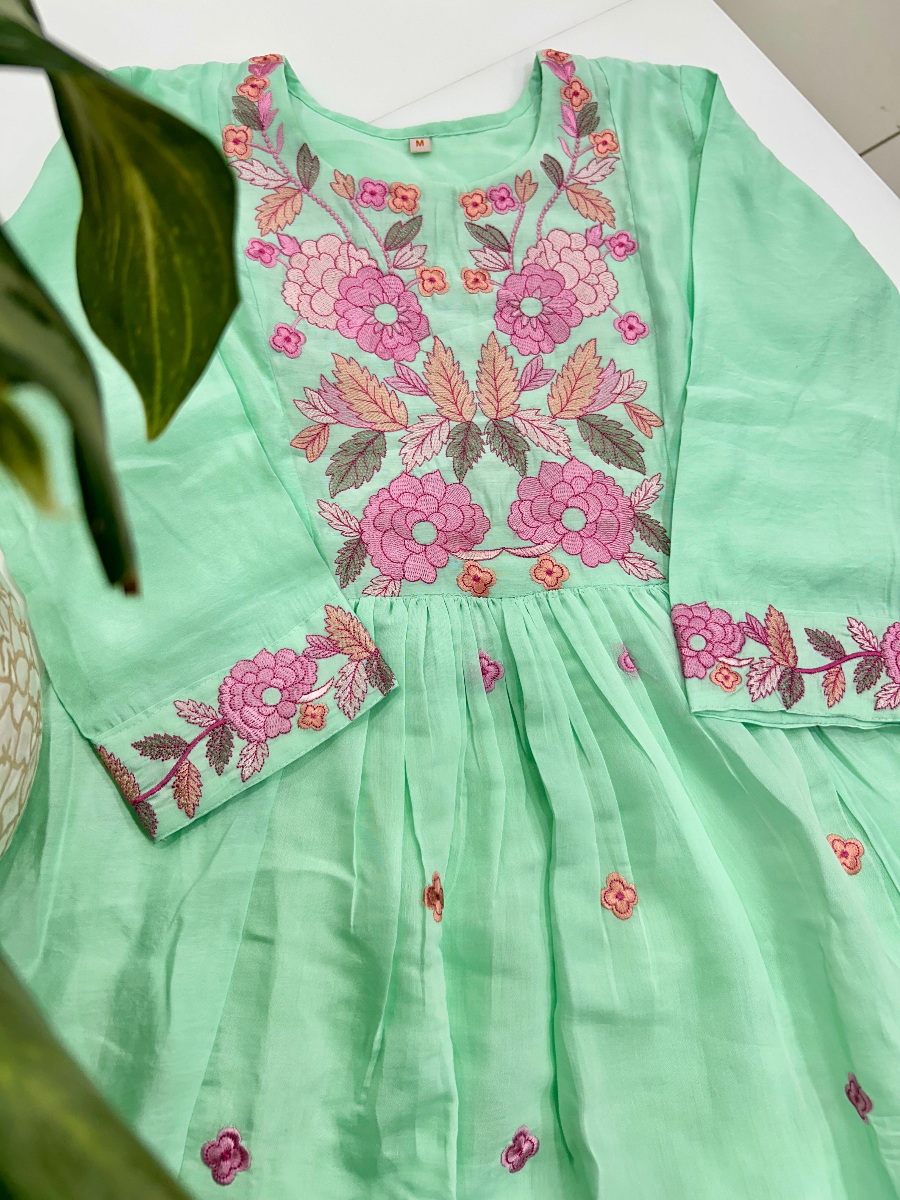 Mul chenderi A-line 3-piece set with cotton linning