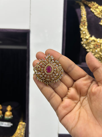 Beautiful ruby stone locket with backhook
