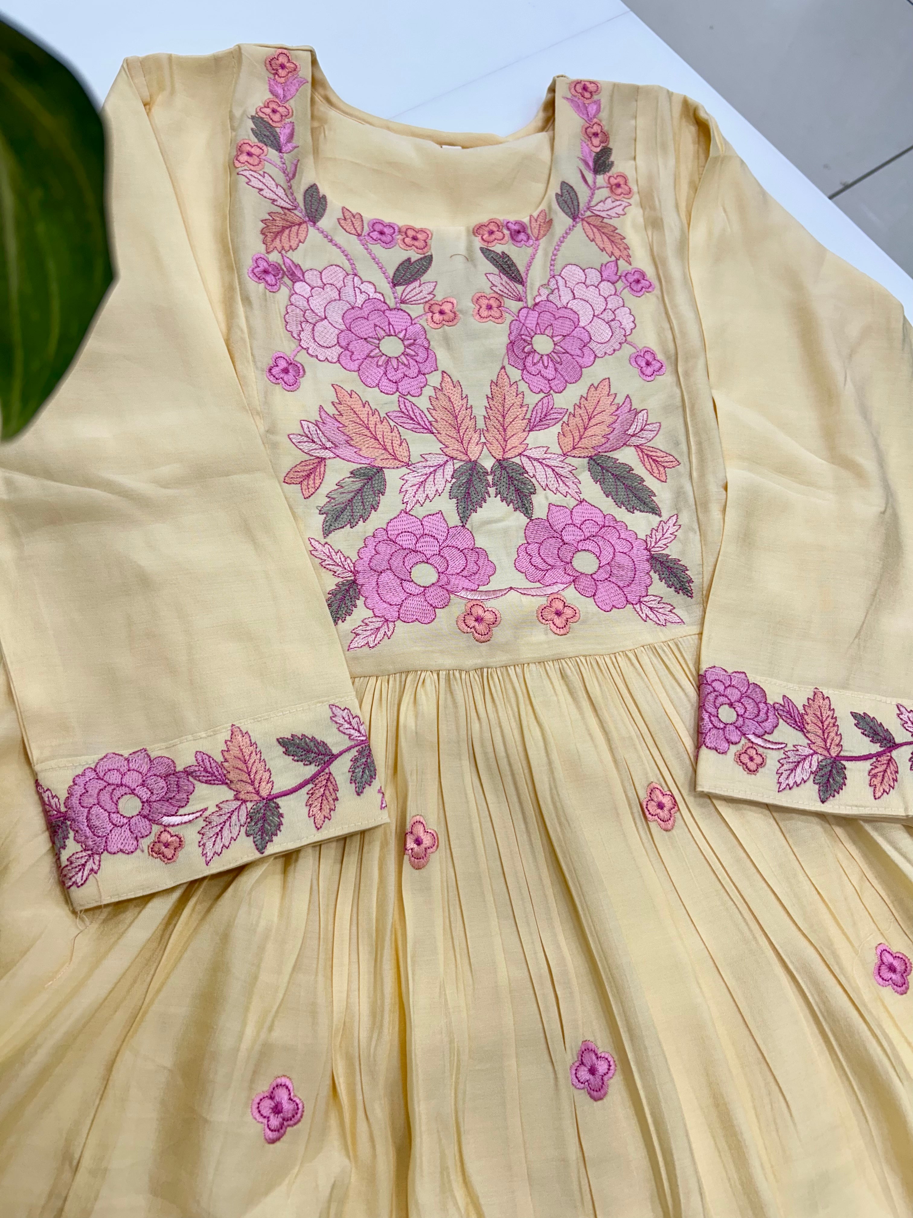 Mul chenderi A-line 3-piece set with cotton linning
