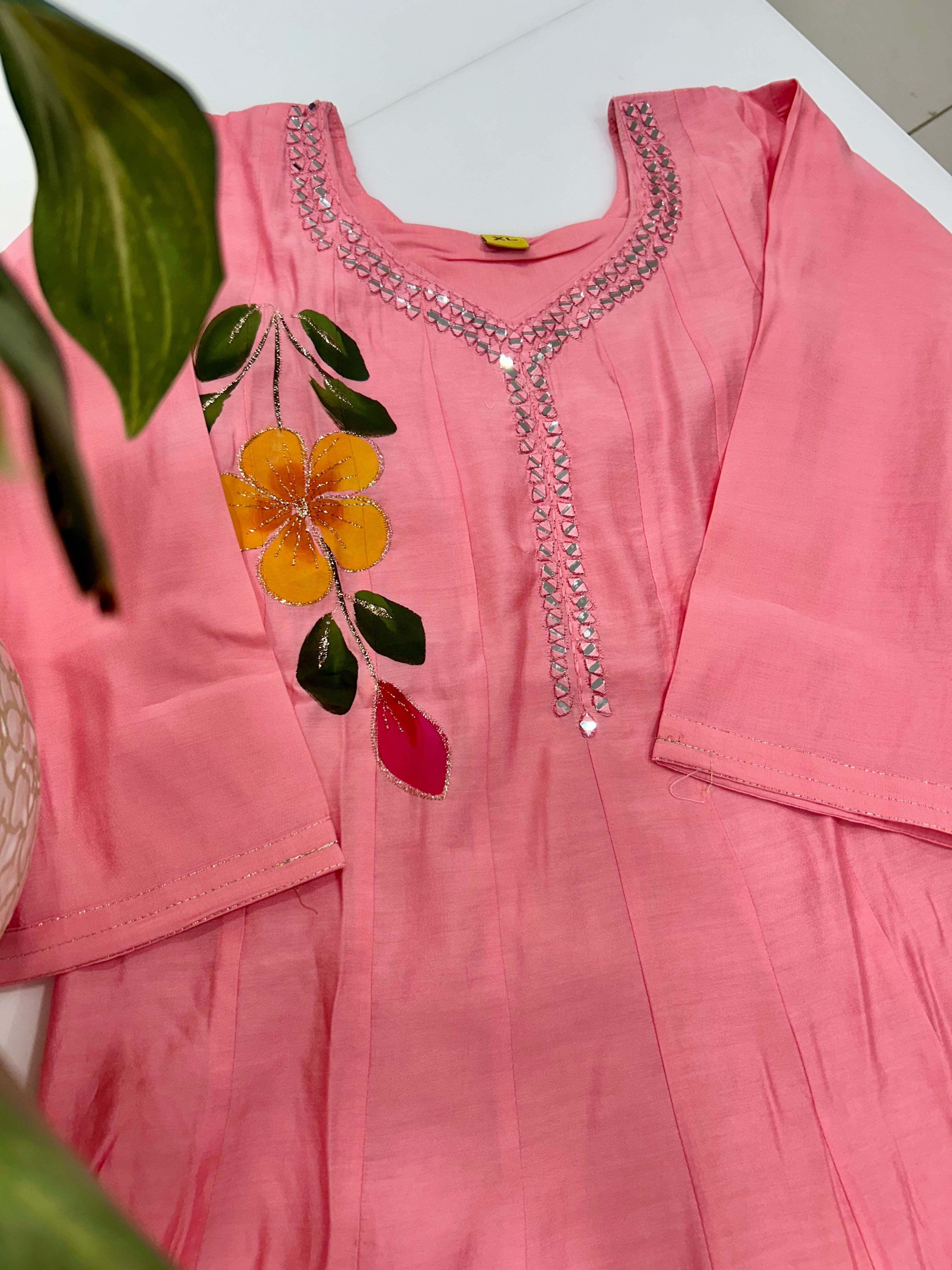 Mul chenderi A-line 3-piece set with cotton linning