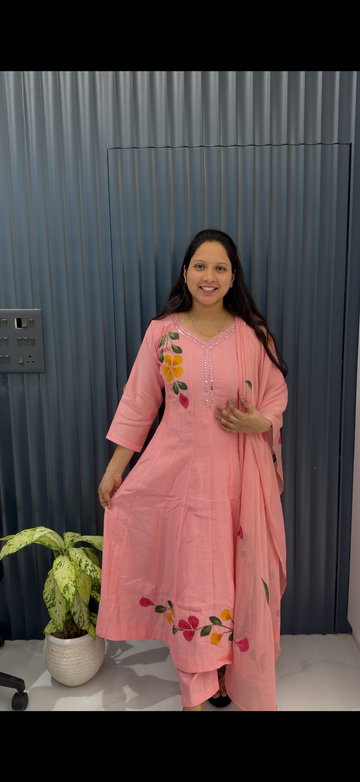 Mul chenderi A-line 3-piece set with cotton linning