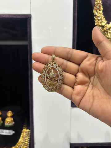 Beautiful mehandi polish peacock design hangable pendant