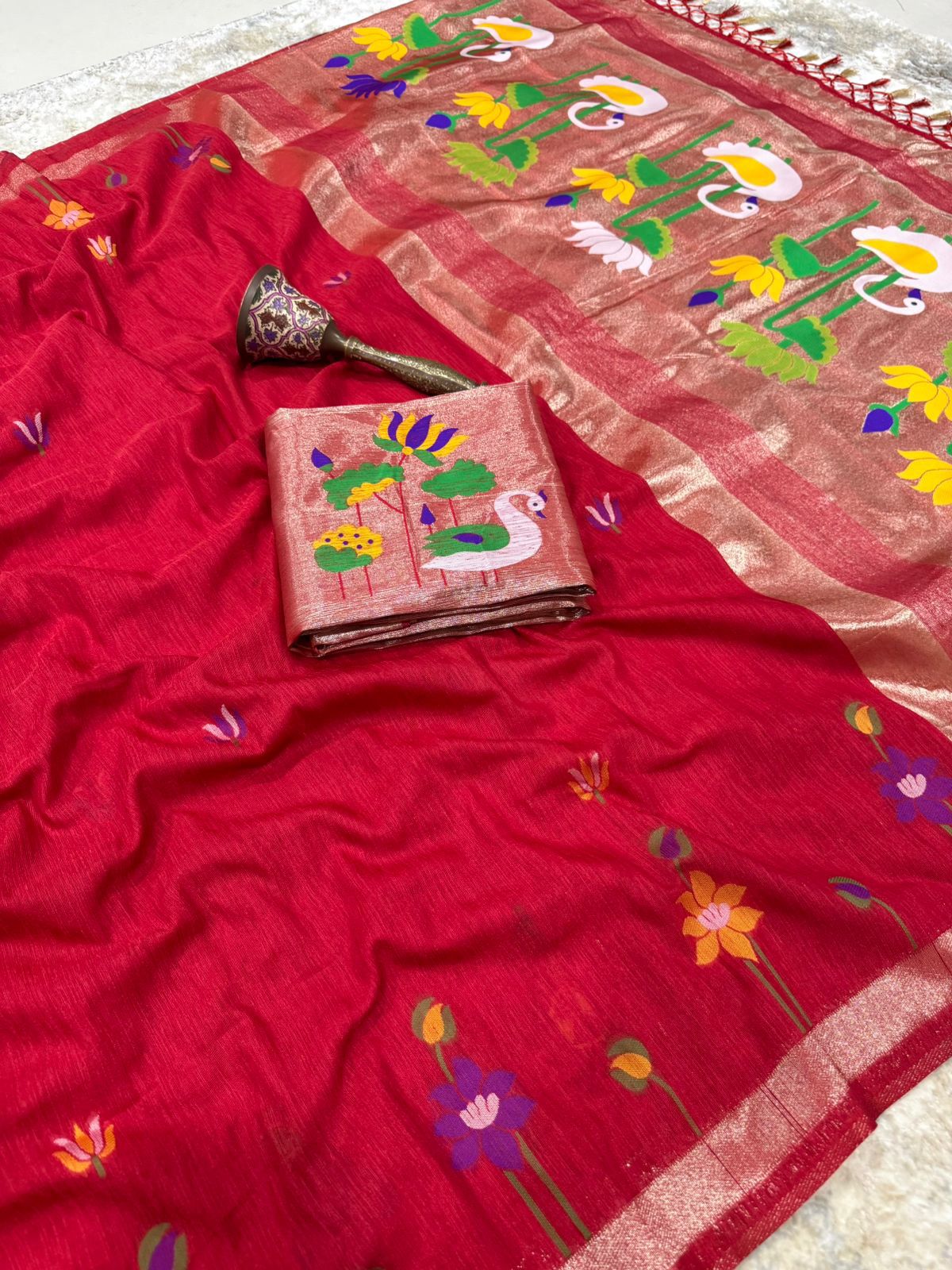 Premium soft pure lenin silk saree
