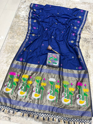 Premium soft pure lenin silk saree