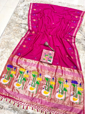 Premium soft pure lenin silk saree