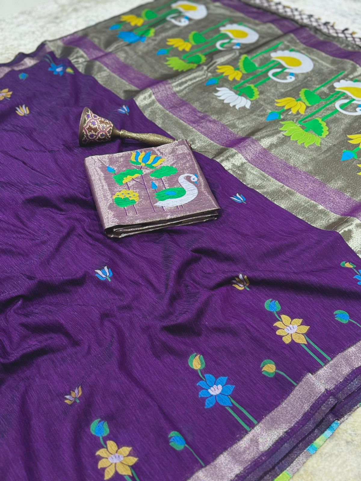 Premium soft pure lenin silk saree