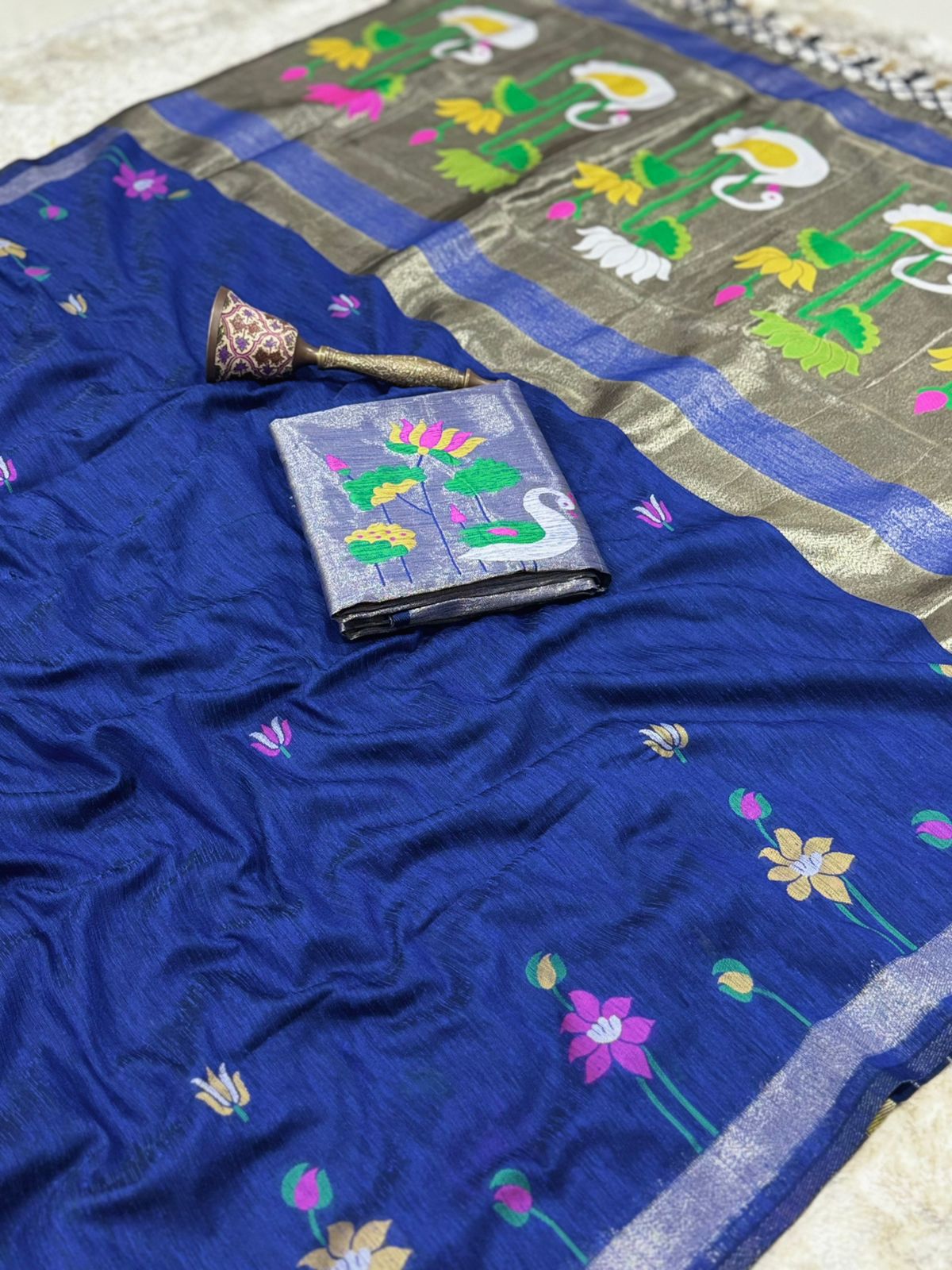 Premium soft pure lenin silk saree