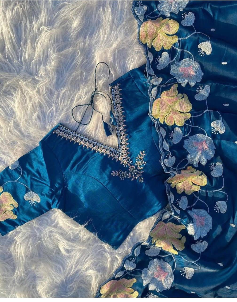 Tusser silk saree in a solid colour