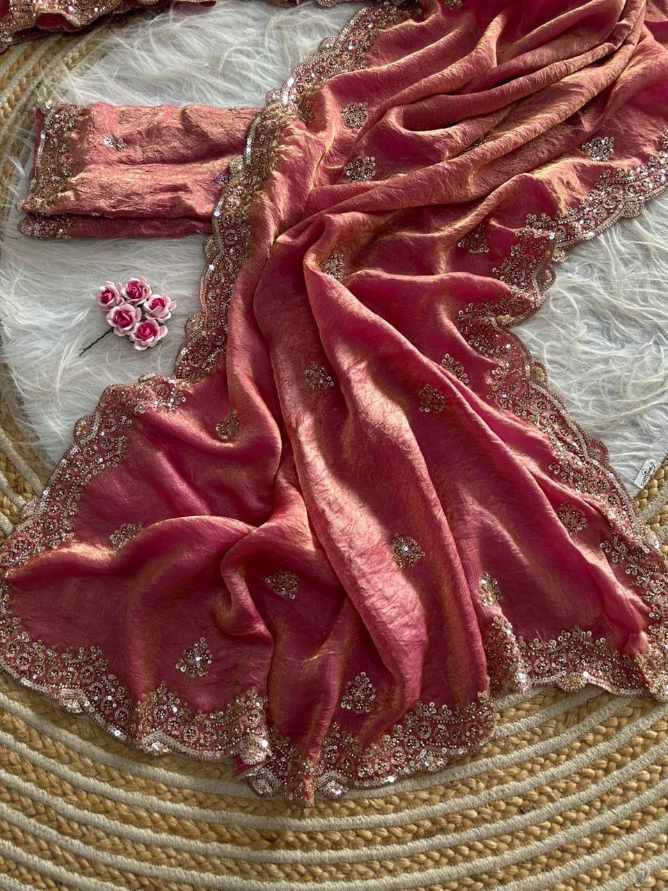 Soft crush fabric saree