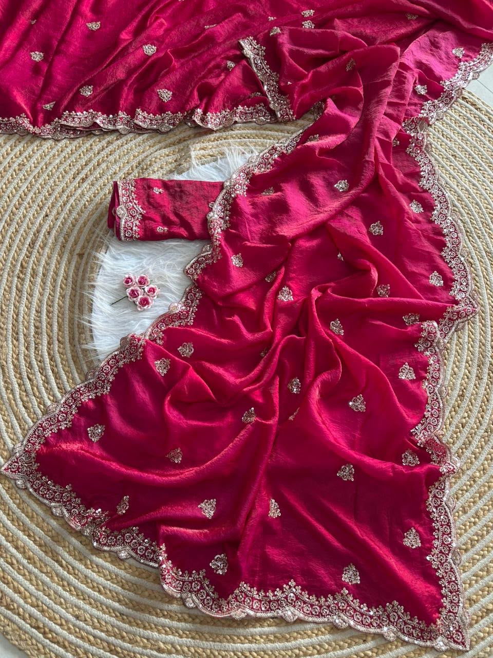 Soft crush fabric saree