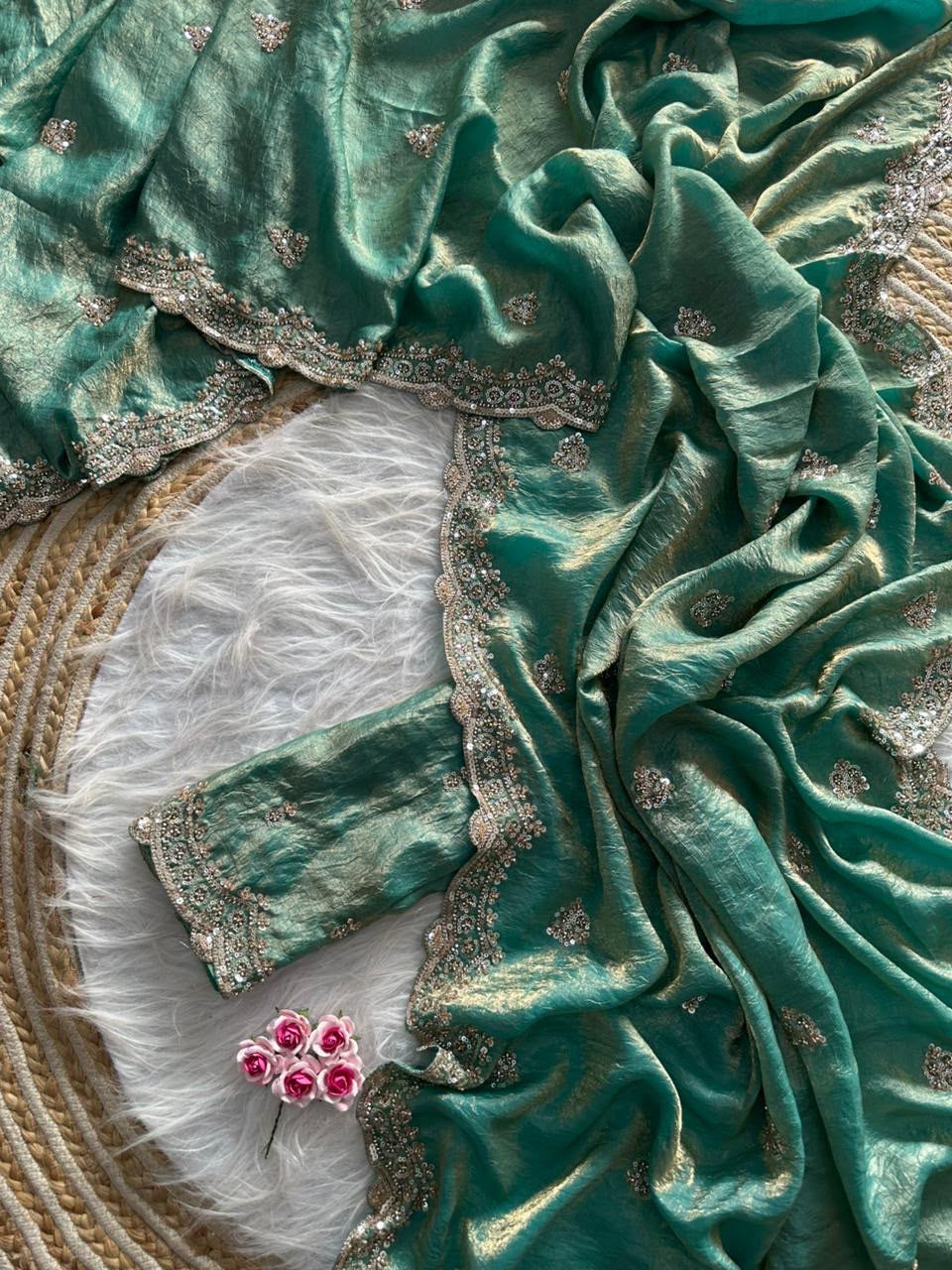 Soft crush fabric saree