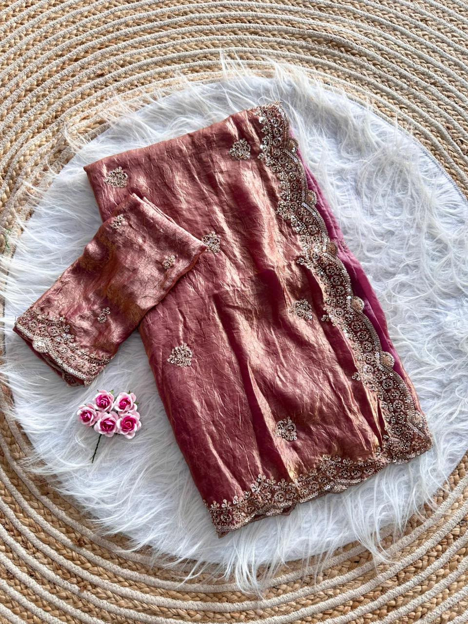 Soft crush fabric saree