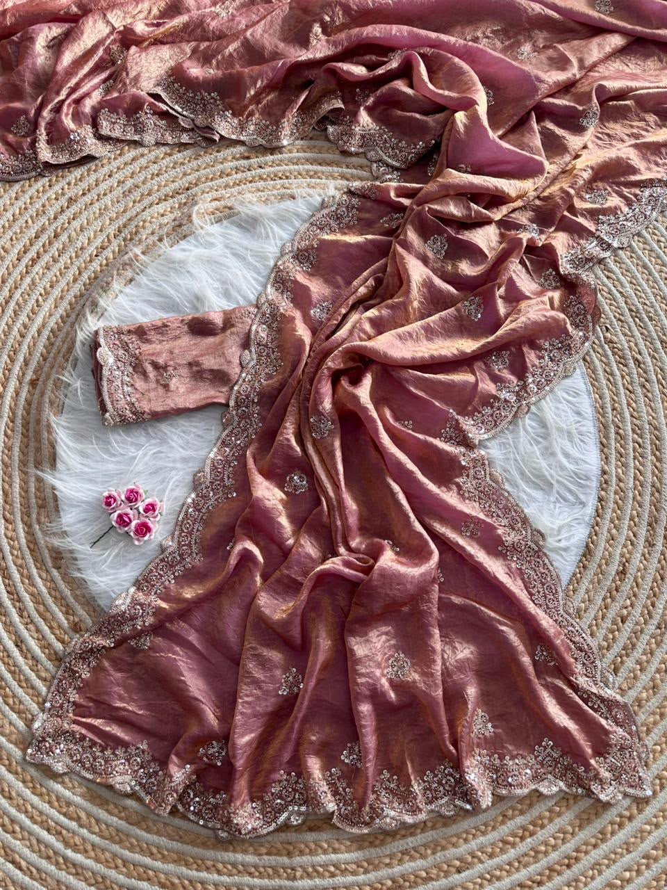 Soft crush fabric saree