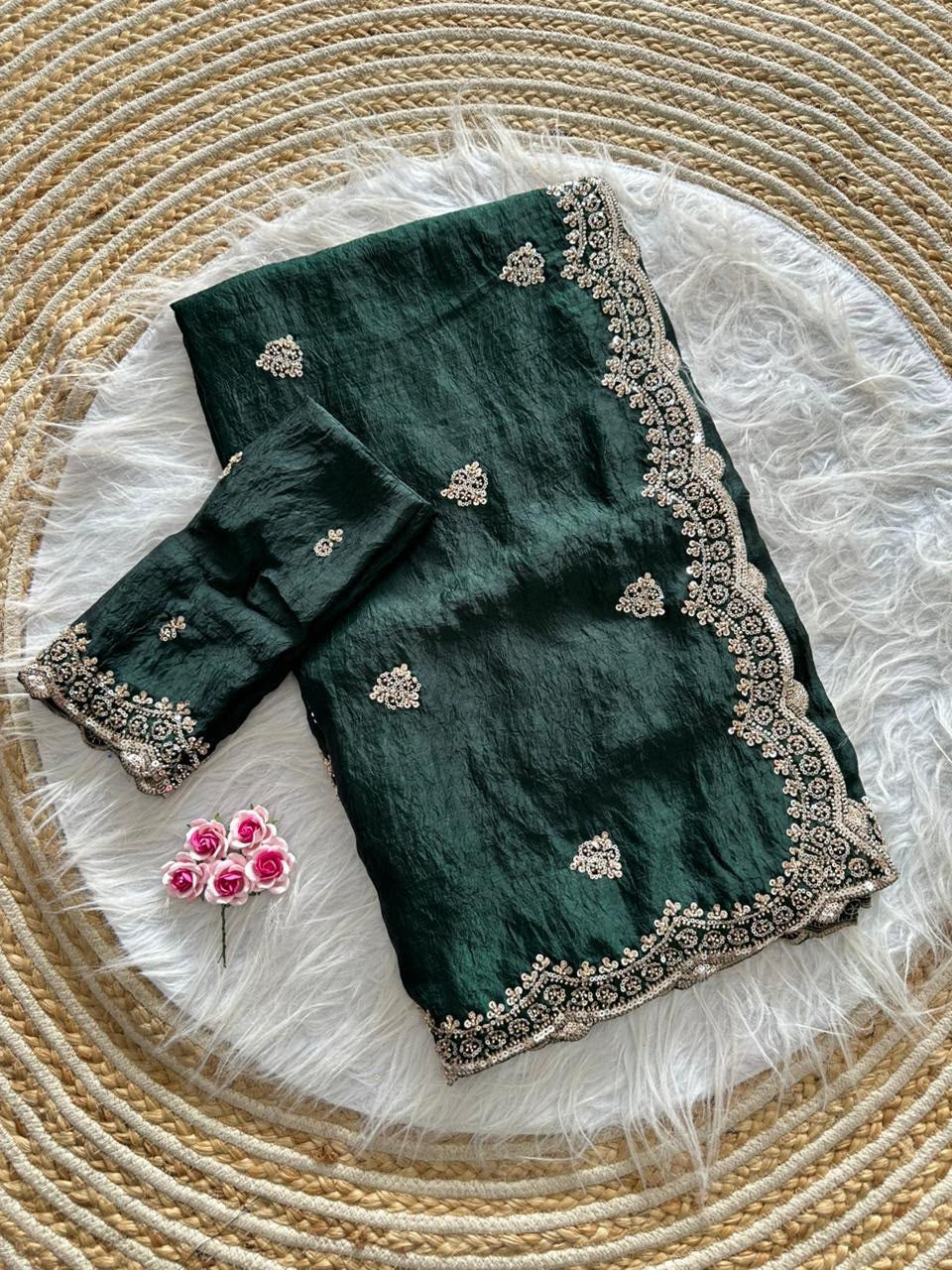 Soft crush fabric saree