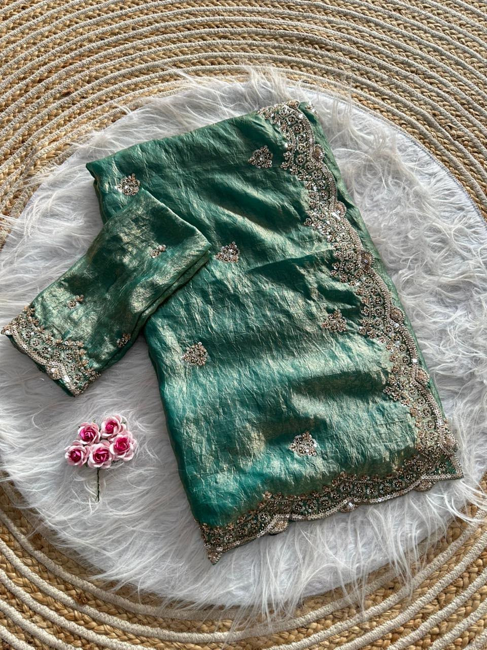Soft crush fabric saree