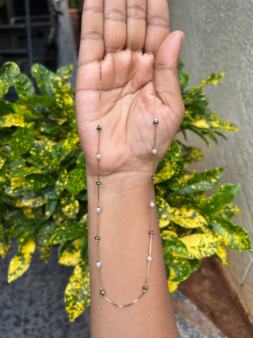 Beautiful multi color pearls chain 18 inchs long