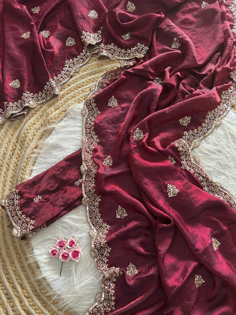 Soft crush fabric saree