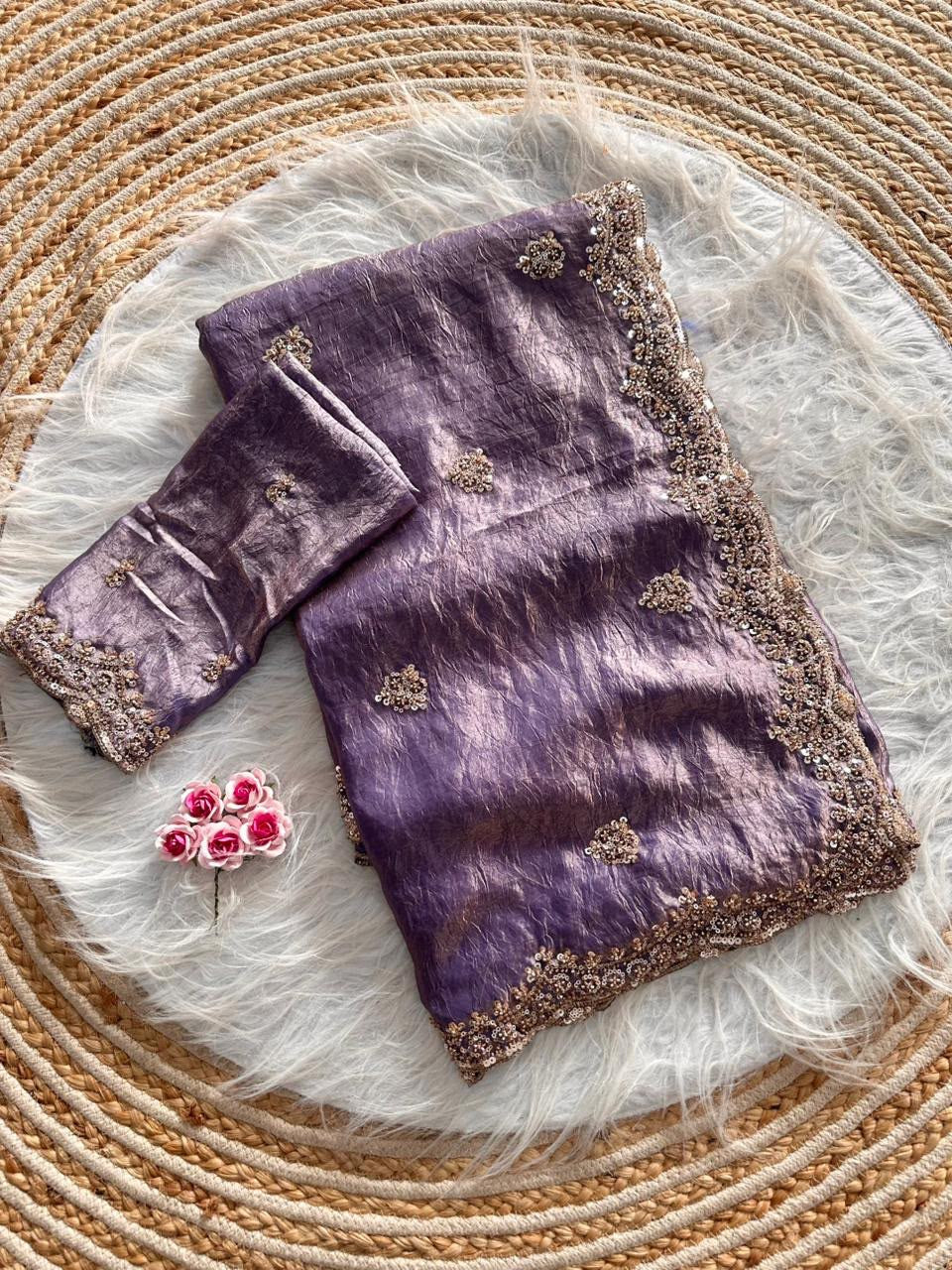 Soft crush fabric saree