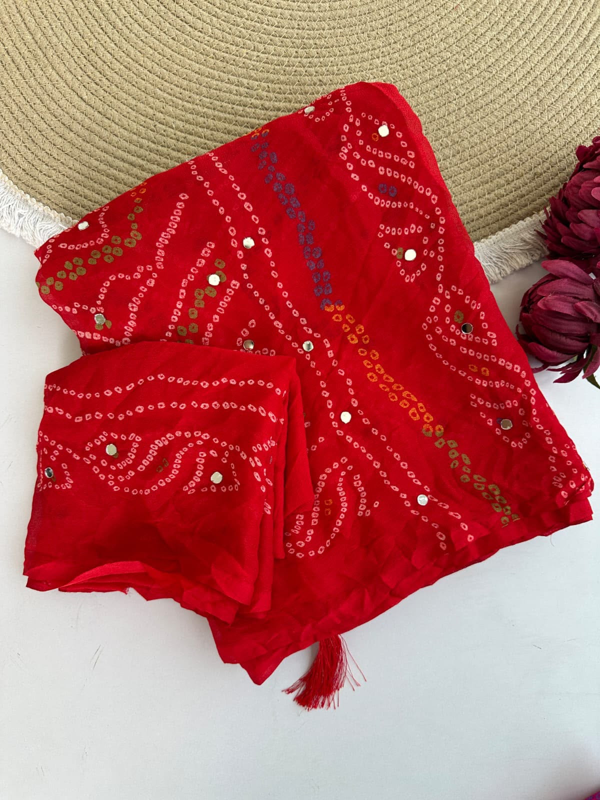 Full saree of moss crepe