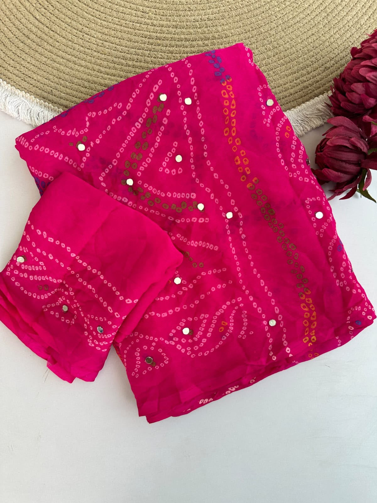 Full saree of moss crepe