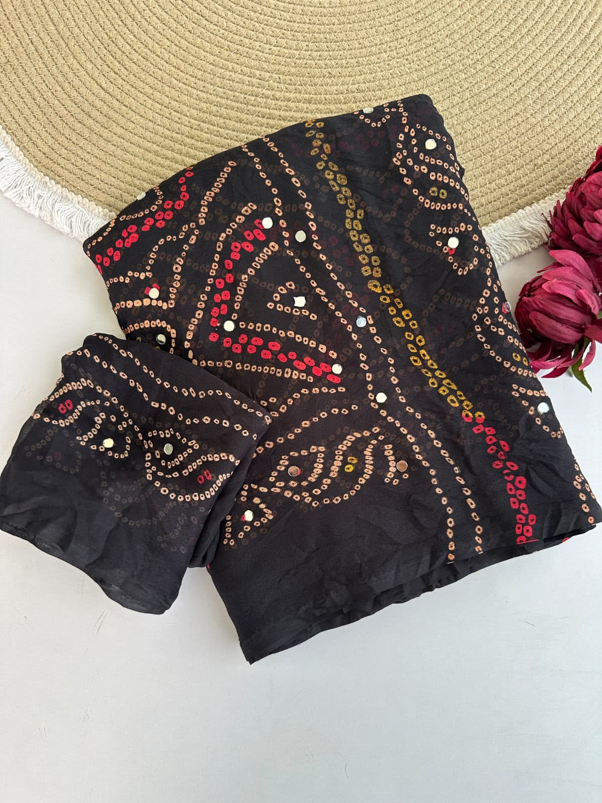 Full saree of moss crepe