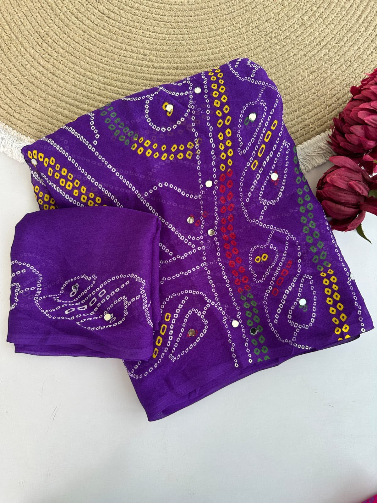 Full saree of moss crepe