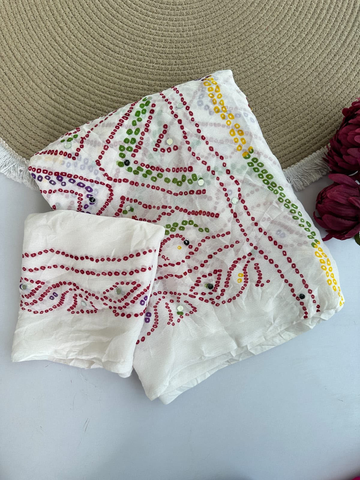 Full saree of pure moss crepe